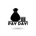 Pay day icon with shadow Royalty Free Stock Photo