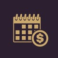 The pay day icon. Tax and payment, dividends symbol. Flat