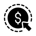Pay dollar vector glyph flat icon Royalty Free Stock Photo