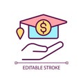 Pay for education RGB color icon Royalty Free Stock Photo