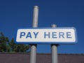 pay here parking sign Royalty Free Stock Photo