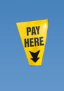 Pay here sign, isolated