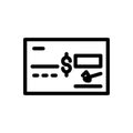 Pay vector thin line  icon Royalty Free Stock Photo