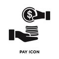 Pay icon vector isolated on white background, logo concept of Pa