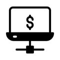 Pay laptop vector glyph flat icon Royalty Free Stock Photo