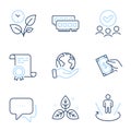 Pay money, Augmented reality and Fair trade icons set. Leaves, Ram and Message signs. Vector Royalty Free Stock Photo