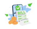 Pay money with mobile phone banking online payments concept. Easy e bill payment transaction on Royalty Free Stock Photo