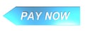 PAY NOW on blue arrow - 3D rendering Royalty Free Stock Photo