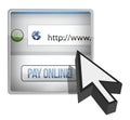 Pay online browser and cursor illustration