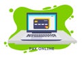 Pay online concept on modern technology devices with responsive flat web design Royalty Free Stock Photo