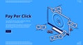 Pay per click advertising isometric landing page