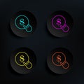Pay per click dark badge color set icon. Simple thin line, outline vector of web icons for ui and ux, website or mobile Royalty Free Stock Photo
