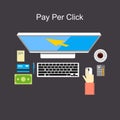 Pay per click flat design illustration.