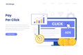 Pay per click flat illustration concept for site