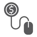 Pay per click glyph icon, internet and marketing, mouse and dollar sign, vector graphics, a solid pattern Royalty Free Stock Photo