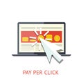 Pay per click illustration with notebook Royalty Free Stock Photo