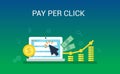 Pay Per Click internet marketing concept - flat illustration. PPC advertising and conversion. Royalty Free Stock Photo