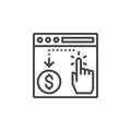 Pay per click line icon, outline vector sign, linear pictogram Royalty Free Stock Photo