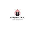 Pay Per Click Logo Template. Computer Mouse and Cursor Vector Design Royalty Free Stock Photo
