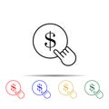pay per click multi color style icon. Simple thin line, outline vector of web icons for ui and ux, website or mobile application Royalty Free Stock Photo
