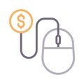 Pay per click thin color line vector icon Royalty Free Stock Photo