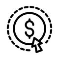 Pay per click vector thin line icon Royalty Free Stock Photo