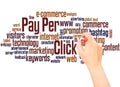 Pay Per Click word cloud hand writing concept Royalty Free Stock Photo