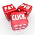 Pay Per Click Words Dice PPC Online Internet Advertising Traffic