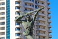 Honoring Heroes: Partisan Statue of Unknown Soldier in Durres, Albania Royalty Free Stock Photo