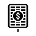 payback and price solar panel glyph icon vector illustration Royalty Free Stock Photo