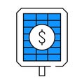 payback and price solar panel icon color illustration Royalty Free Stock Photo