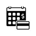 Black solid icon for Payday, paycheck and income