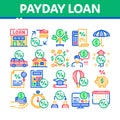 Payday Loan Collection Elements Icons Set Vector