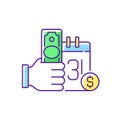 Payday loan RGB color icon Royalty Free Stock Photo