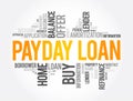 Payday Loan word cloud collage, business concept background
