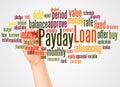 Payday Loan word cloud and hand with marker concept