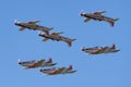 Croatian Air Force Pilatus PC-9M military trainer aircraft of the Wings of Storm formation aerobatic display team