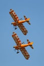 Breitling Wing walkers barnstorming flying display in vintage Boeing Stearman biplanes