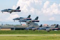 Frecce Tricolori formation display team of the Italian Air Force Aeronautica Militare Italiana flying Aermacchi MB-339PAN aircra