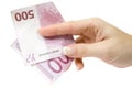 Paying 500 Euro Royalty Free Stock Photo