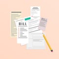 Paying bills. Payment of utility, bank, restaurant and other bills