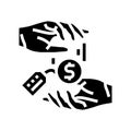 paying borrowed funds creditor glyph icon vector illustration