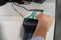 Paying with card via paywave