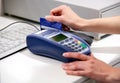 Paying with a credit card through terminal