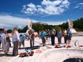 Paying homage, Monte Cassino, Italy Royalty Free Stock Photo