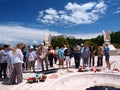 Paying homage, Monte Cassino, Italy Royalty Free Stock Photo