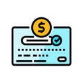 payment approved bank color icon vector illustration Royalty Free Stock Photo