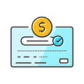 payment approved bank color icon vector illustration Royalty Free Stock Photo