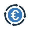 Payment, arrow, euro turnover icon. Glyph vector isolated on a white background