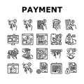 payment bank money finance card icons set vector Royalty Free Stock Photo